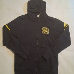 Adidas Columbus Crew SC Boys Medium Full Zip Hooded Jacket Black Yellow